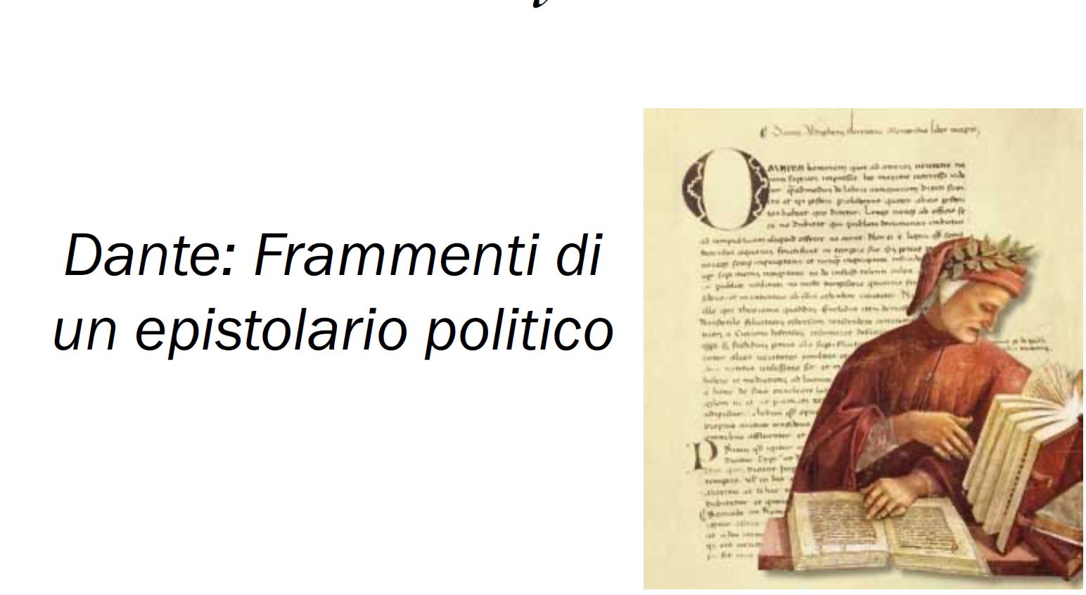 Seminario &quot;Dante: Frammenti di un epistolario politico&quot;